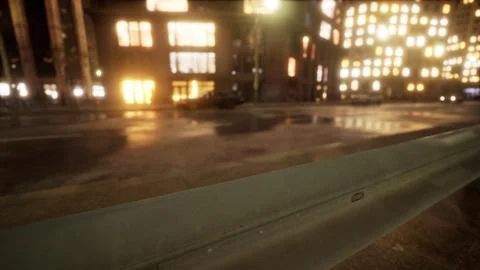 Beautiful Hyperlapse timelapse of night Miami city traffic Stock Illustration