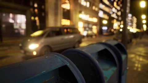 Beautiful Hyperlapse timelapse of night Miami city traffic Stock Illustration