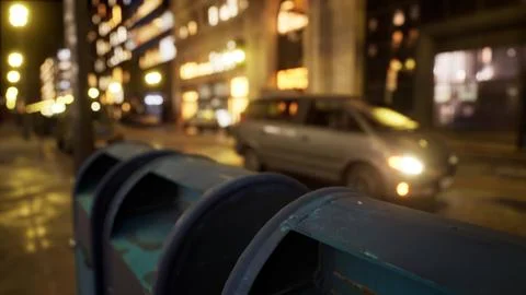Beautiful Hyperlapse timelapse of night Miami city traffic Stock Illustration