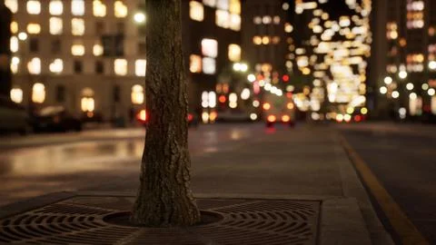 Beautiful Hyperlapse timelapse of night Miami city traffic Stock Illustration