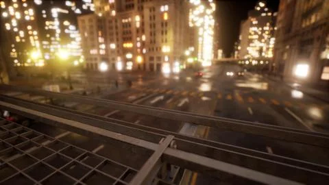 Beautiful Hyperlapse timelapse of night Miami city traffic Ilustración de archivo