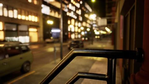 Beautiful Hyperlapse timelapse of night Miami city traffic Stock Illustration