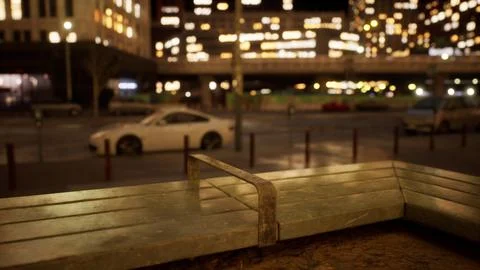 Beautiful Hyperlapse timelapse of night Miami city traffic Stock Illustration