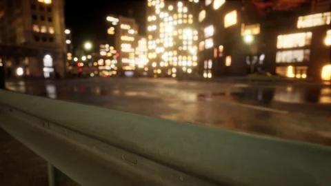 Beautiful Hyperlapse timelapse of night Miami city traffic Stock Illustration
