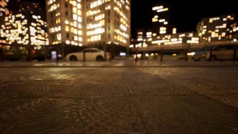 Beautiful Hyperlapse timelapse of night Miami city traffic Stock Illustration