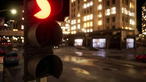 Beautiful Hyperlapse timelapse of night Miami city traffic Stock Illustration