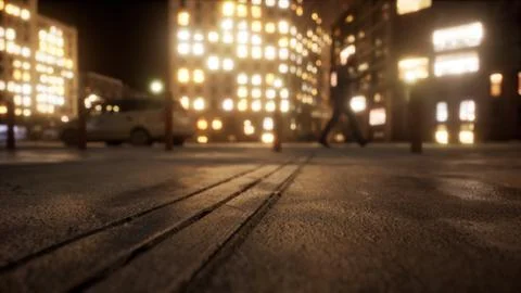 Beautiful Hyperlapse timelapse of night Miami city traffic Stock Illustration