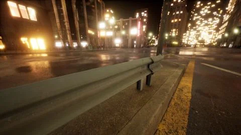 Beautiful Hyperlapse timelapse of night Miami city traffic Stock Illustration