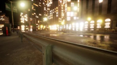 Beautiful Hyperlapse timelapse of night Miami city traffic Stock Illustration