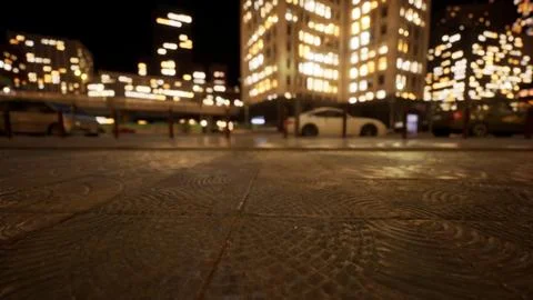 Beautiful Hyperlapse timelapse of night Miami city traffic Stock Illustration