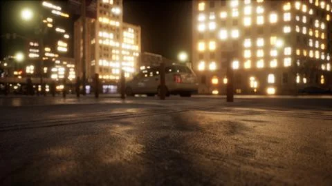Beautiful Hyperlapse timelapse of night Miami city traffic Stock Illustration