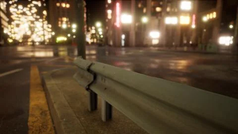 Beautiful Hyperlapse timelapse of night Miami city traffic Stock Illustration