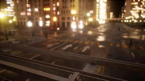 Beautiful Hyperlapse timelapse of night Miami city traffic Stock Illustration