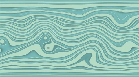 Beautiful hypnotic abstract curly waves and lines loopable pattern. Pastel green Stock Footage 65219138