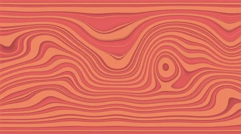 Beautiful hypnotic abstract curly waves and lines loopable pattern. Salmon rose Stock Footage 65219241