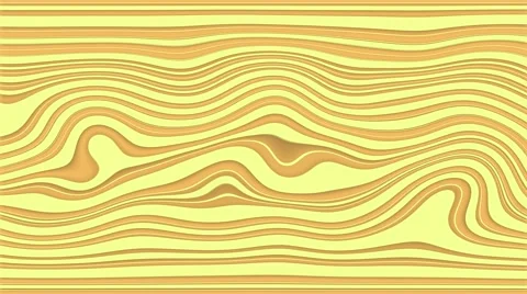Beautiful hypnotic abstract curly waves and lines loopable pattern. Yellow creme Stock Footage 65219252