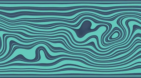 Beautiful hypnotic Curly waves and lines loopable pattern. Blue green version. Stock Footage 65218957