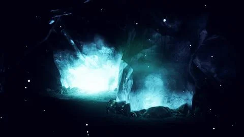 Beautiful ice cave interior at Glacier National Park Stock Illustration