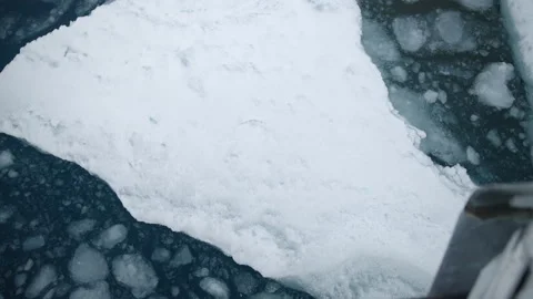Beautiful Ice Floe, Overhead spinning shot. Stock Footage 168655676