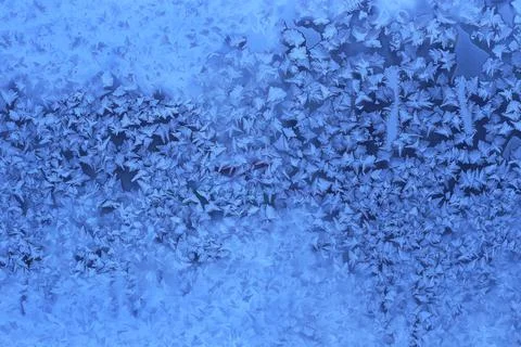 Beautiful ice pattern on winter window Foto stock