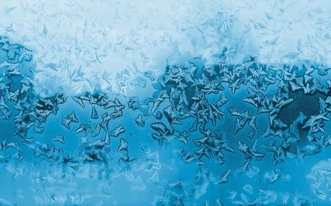 Beautiful ice pattern on winter window Stock-Fotos