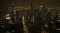 Beautiful Illuminated Night Lights Chicago Aerial View Skyline Skyscrapers Tower HD Footage