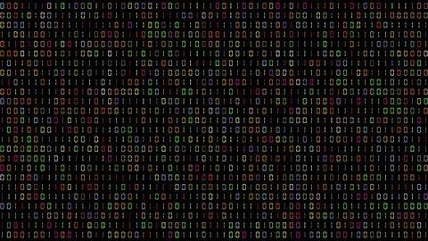 Beautiful illustration of binary digits pattern on plain black background Stock Illustration