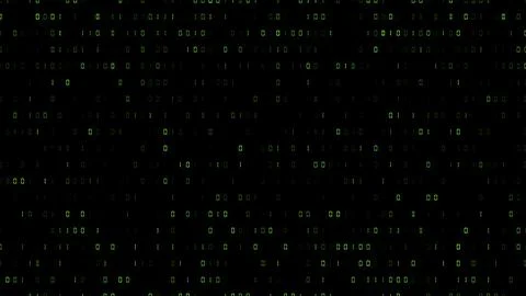 Beautiful illustration of digital binary numbers on plain black background Stockillustratie