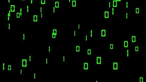 Beautiful illustration of green binary digits on plain black background Stockillustratie