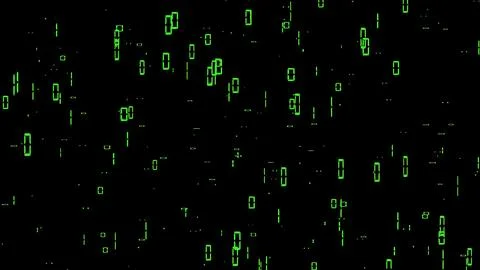 Beautiful illustration of green binary digits on plain black background Stockillustratie