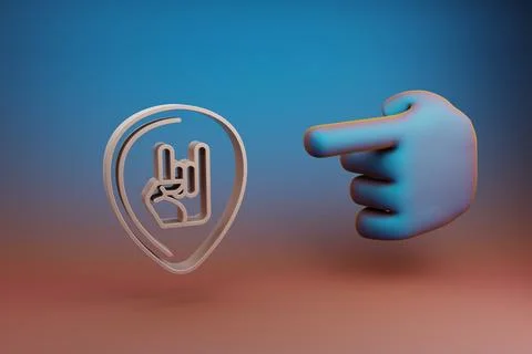 Beautiful illustrations abstract Hand index finger points to Guitar Plectrum  Stock Illustration