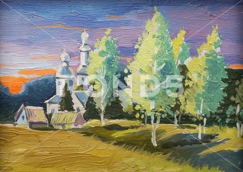 Beautiful Image of an original oil painting on canvas Stock Photos