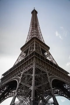 Beautiful impressive view of the eiffel tower from below Stock Photos