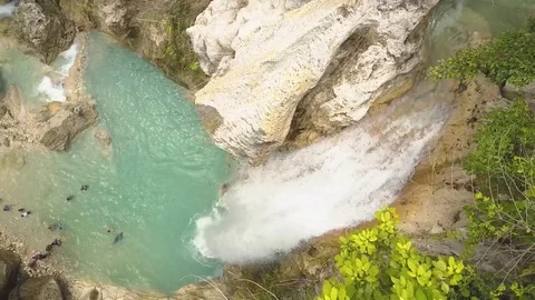 Beautiful Inambakan Waterfall in Ginatilan Cebu, Philippines Stock Footage