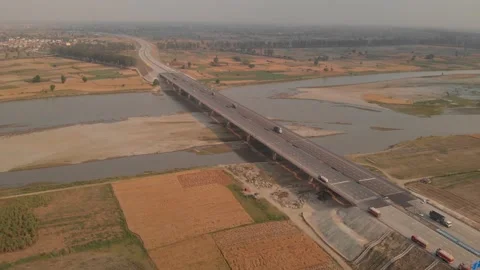Beautiful Indian Expressway Bridge  (2) Stock Footage 152891013