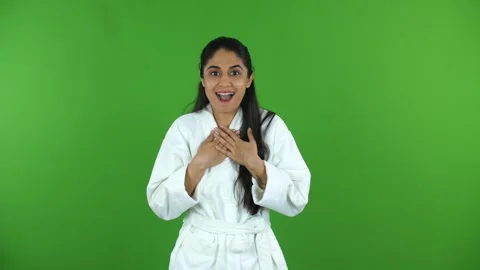 Beautiful Indian model with surprised look - glowing skin, skin facial treatm... Stock Footage 275809684