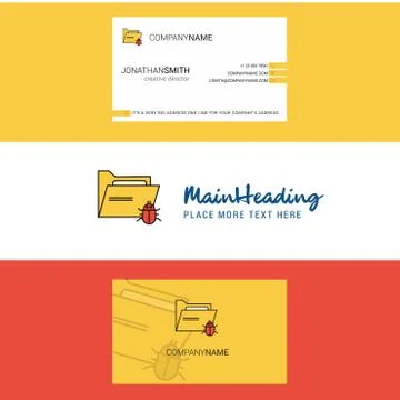 Beautiful Infected folder  Logo and business card. vertical Design Vector Stock Illustration