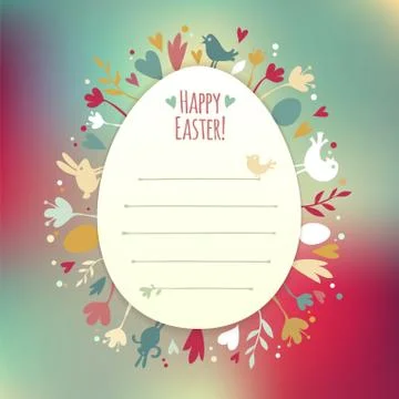 Beautiful instagram easter card Stock Illustration
