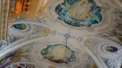 Beautiful interior of the Church Stock Footage 87378580