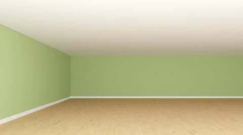Beautiful Interior Corner with Light Green Walls, Frontal View. Interior Concept Stock Illustration