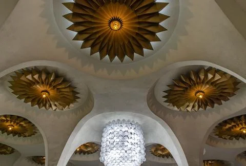 Beautiful interior design with Ceiling lamp in Scala cinema. Fotos de archivo