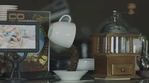 Beautiful interior elements of the city coffeehouse Stock Footage 73072475