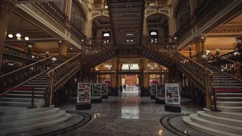 Beautiful interior of a functioning post office and museum in Mexico City. Video stock 234384236