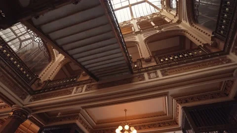 Beautiful interior of a functioning post office and museum in Mexico City. Video stock 234384559