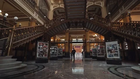 Beautiful interior of a functioning post office and museum in Mexico City. Video stock 234384656