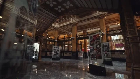 Beautiful interior of a functioning post office and museum in Mexico City. Video stock 234384786