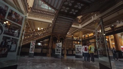 Beautiful interior of a functioning post office and museum in Mexico City. Video stock 234384890