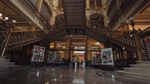 Beautiful interior of a functioning post office and museum in Mexico City. Video stock 234384979
