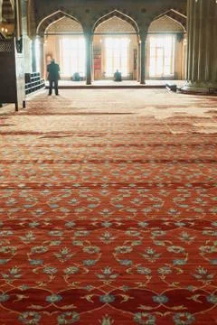 Beautiful interior inside a blue mosque Stock-Fotos