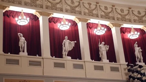 Beautiful interior of the opera hall. slow motion, 1920x1080, full hd Video stock 97634799